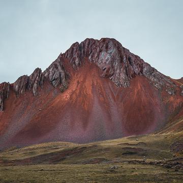 Red Mountain near Lake Langui Lago, Peru