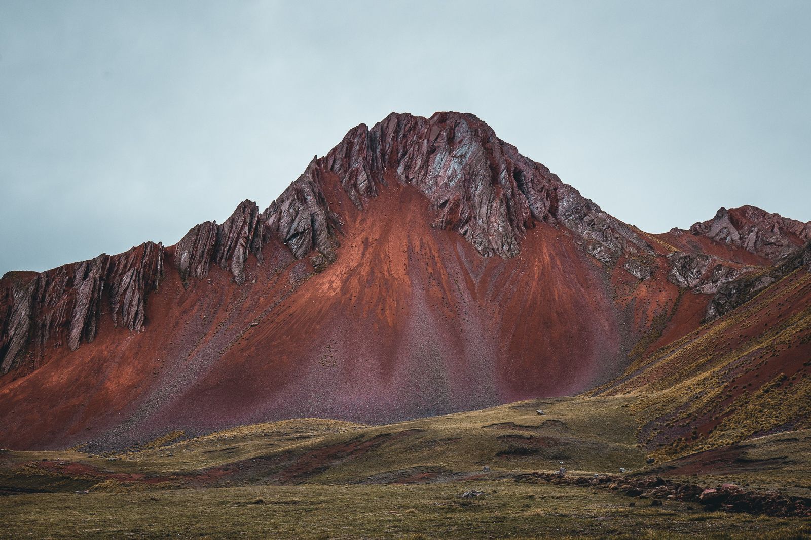 Red Mountain near Lake Langui Lago, Peru