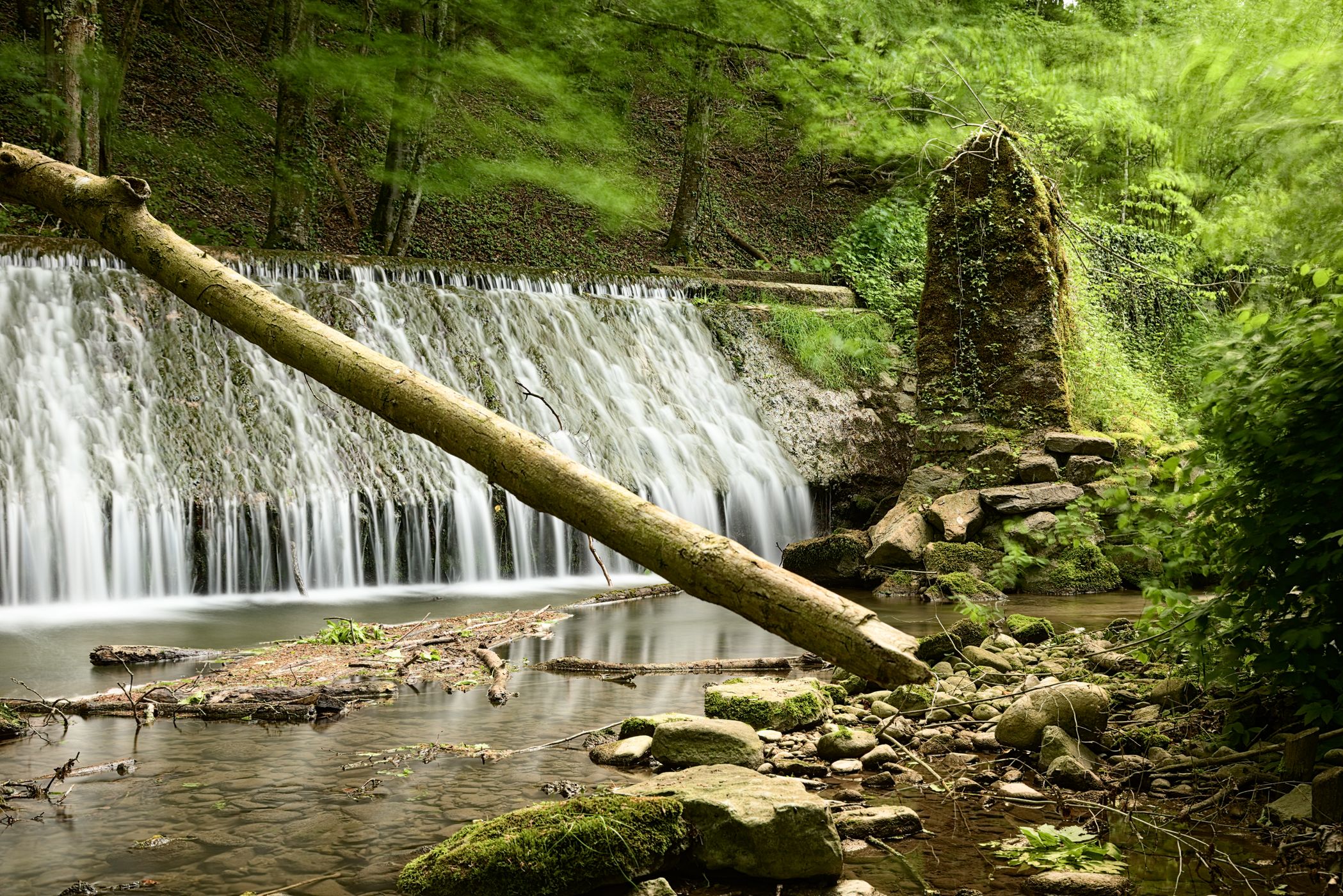 Small artificial cascade on Boiron, Switzerland