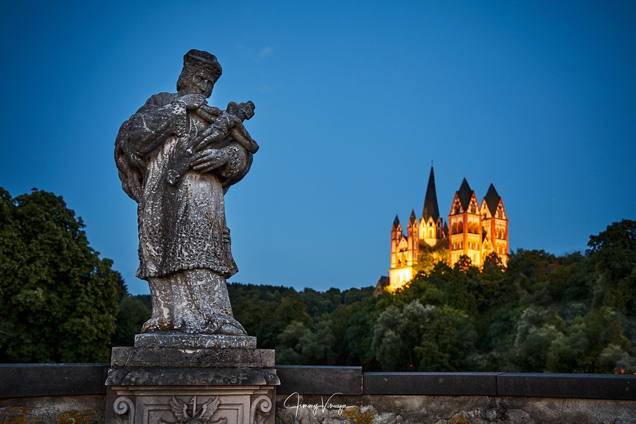 St. Nepomuk & Cathedral of Limburg a. d. Lahn, Germany