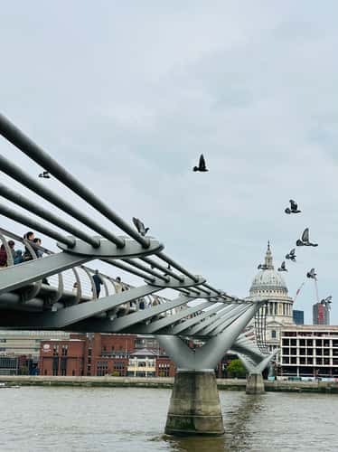 St Paul's Cathedral from under the Millennium Bridge, London