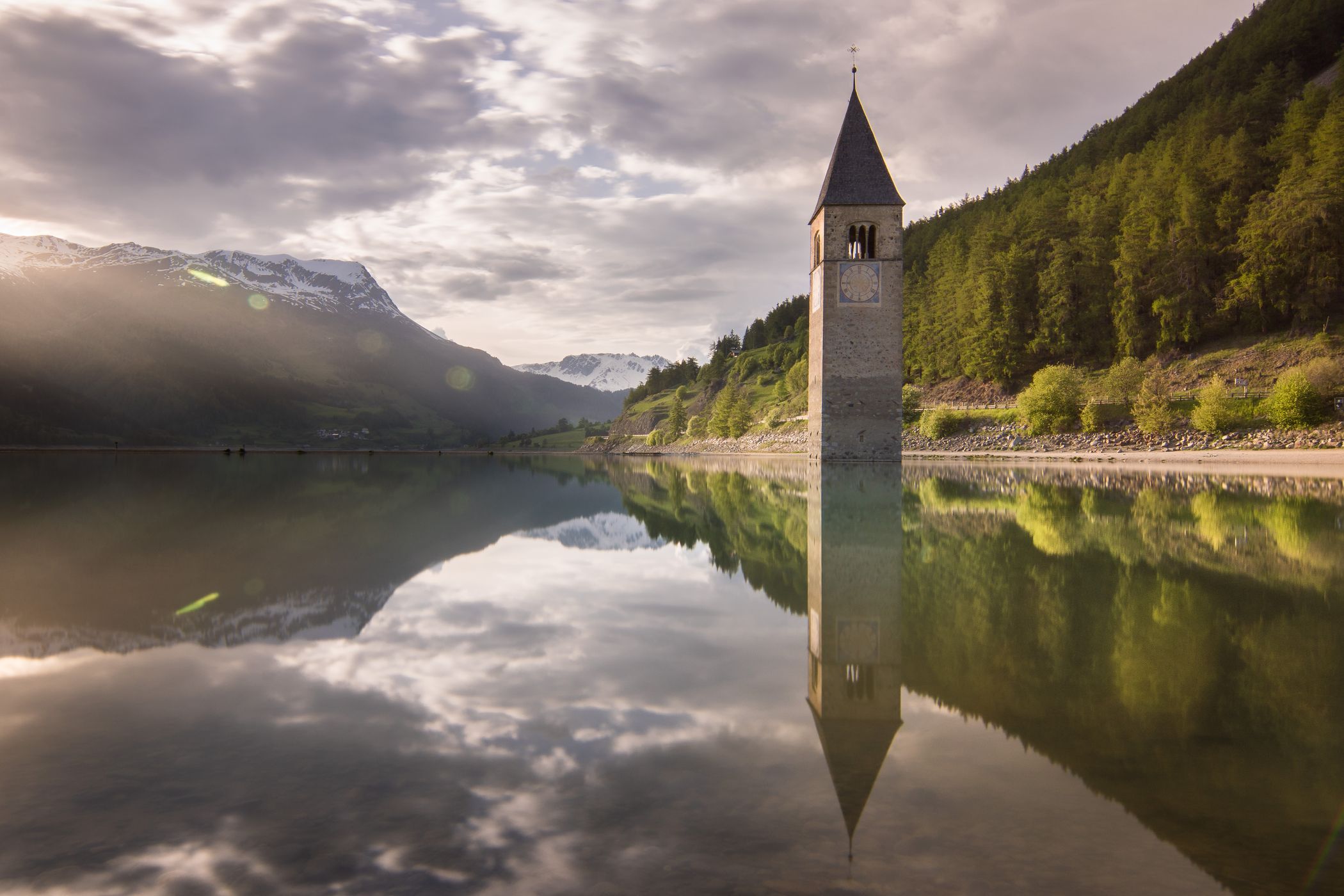 Submerged Church Tower of Graun, Lake Reschen/Resia, Italy