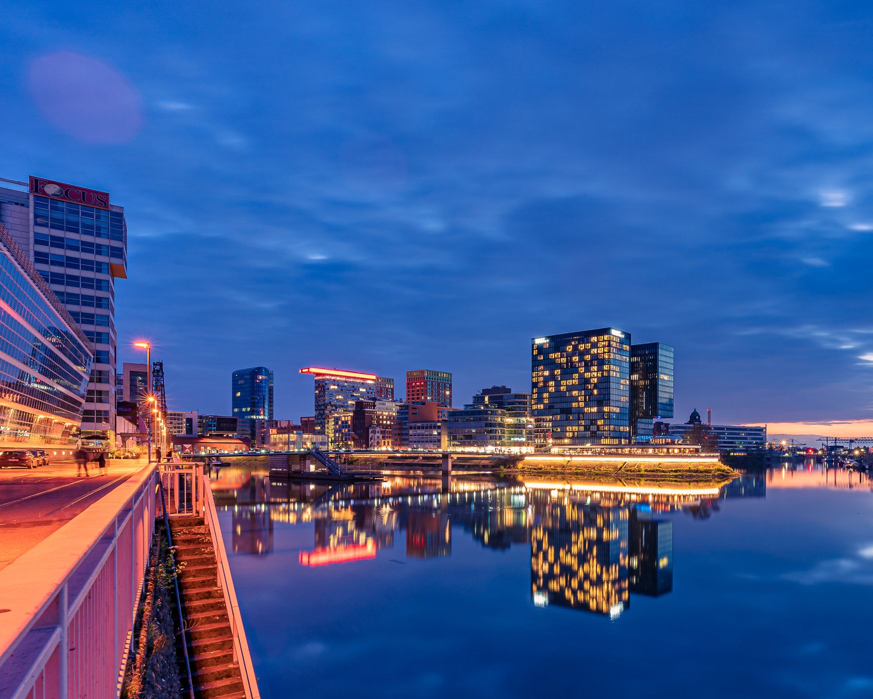 View into Media Harbor, Düsseldorf, Germany