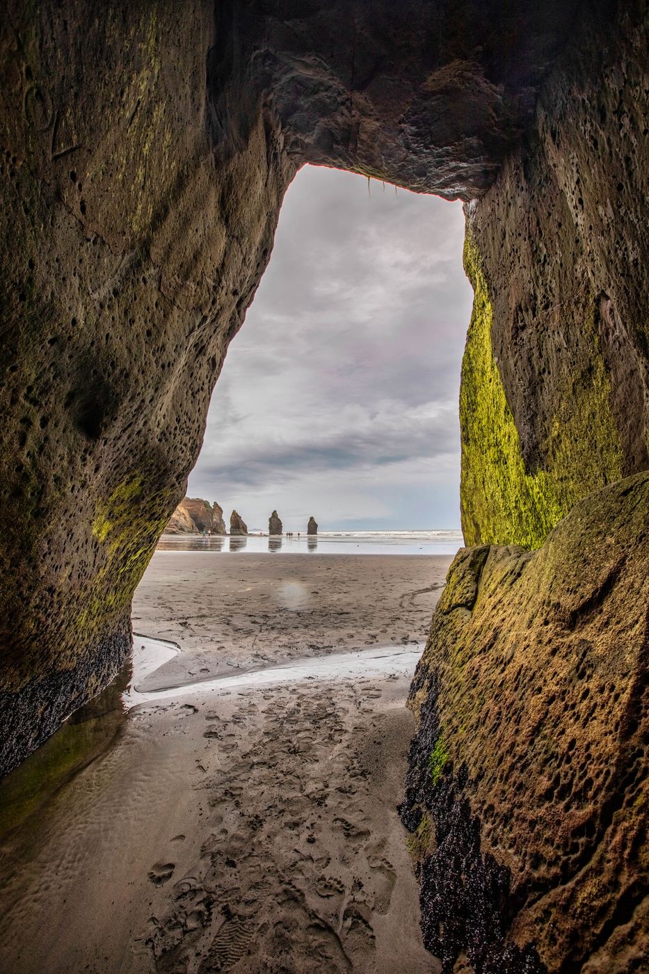 View of The Three Sisters, Tongaporutu, North Island, New Zealand