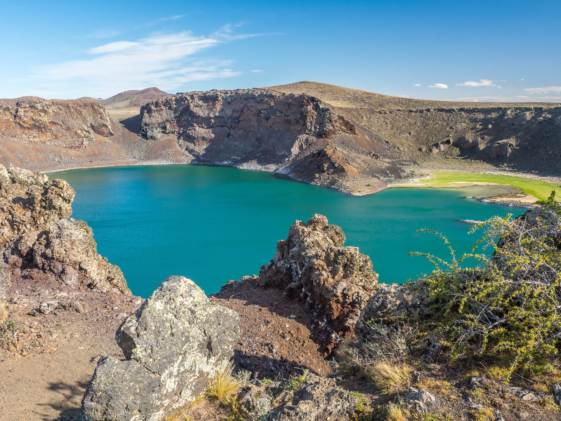 Volcanic Lake Laguna Azul, Argentina