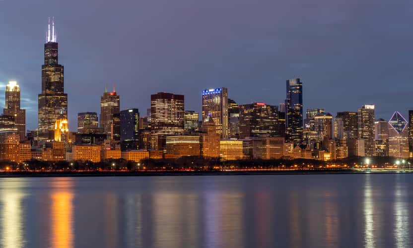Skyline of Chicago from Adler Planetarium