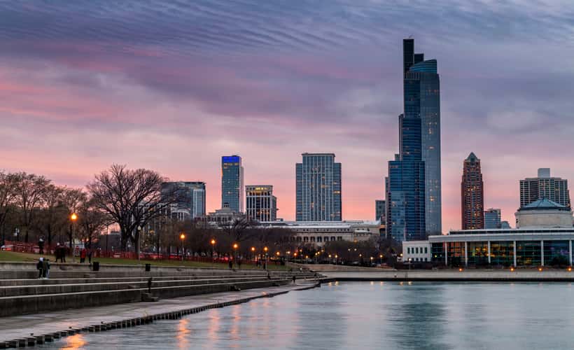 Skyline of Chicago from Adler Planetarium