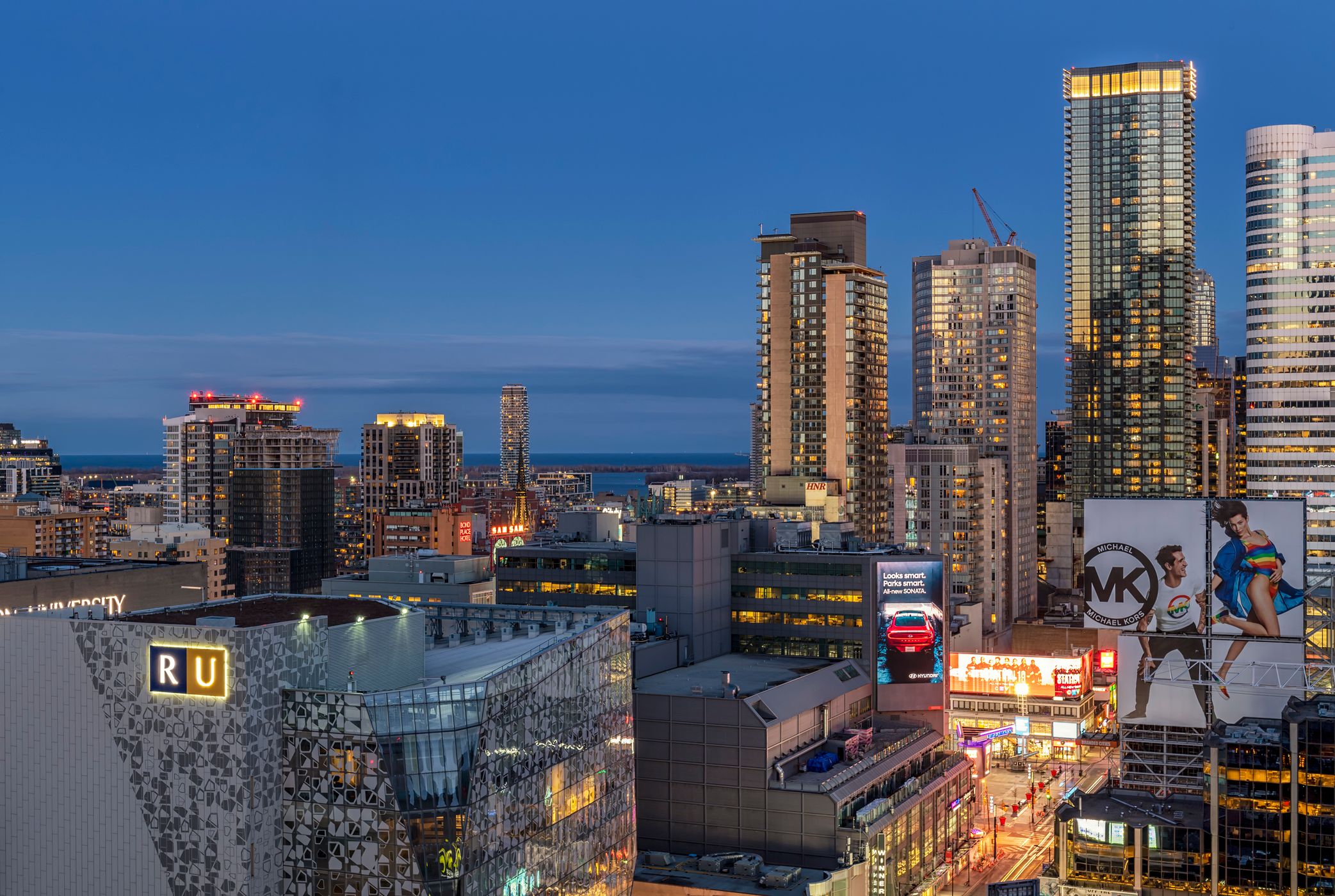 CN Tower behind Rogers Centre, Toronto, Canada