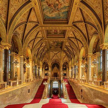 Entrance Hall, Hungarian Parliament, Budapest, Hungary