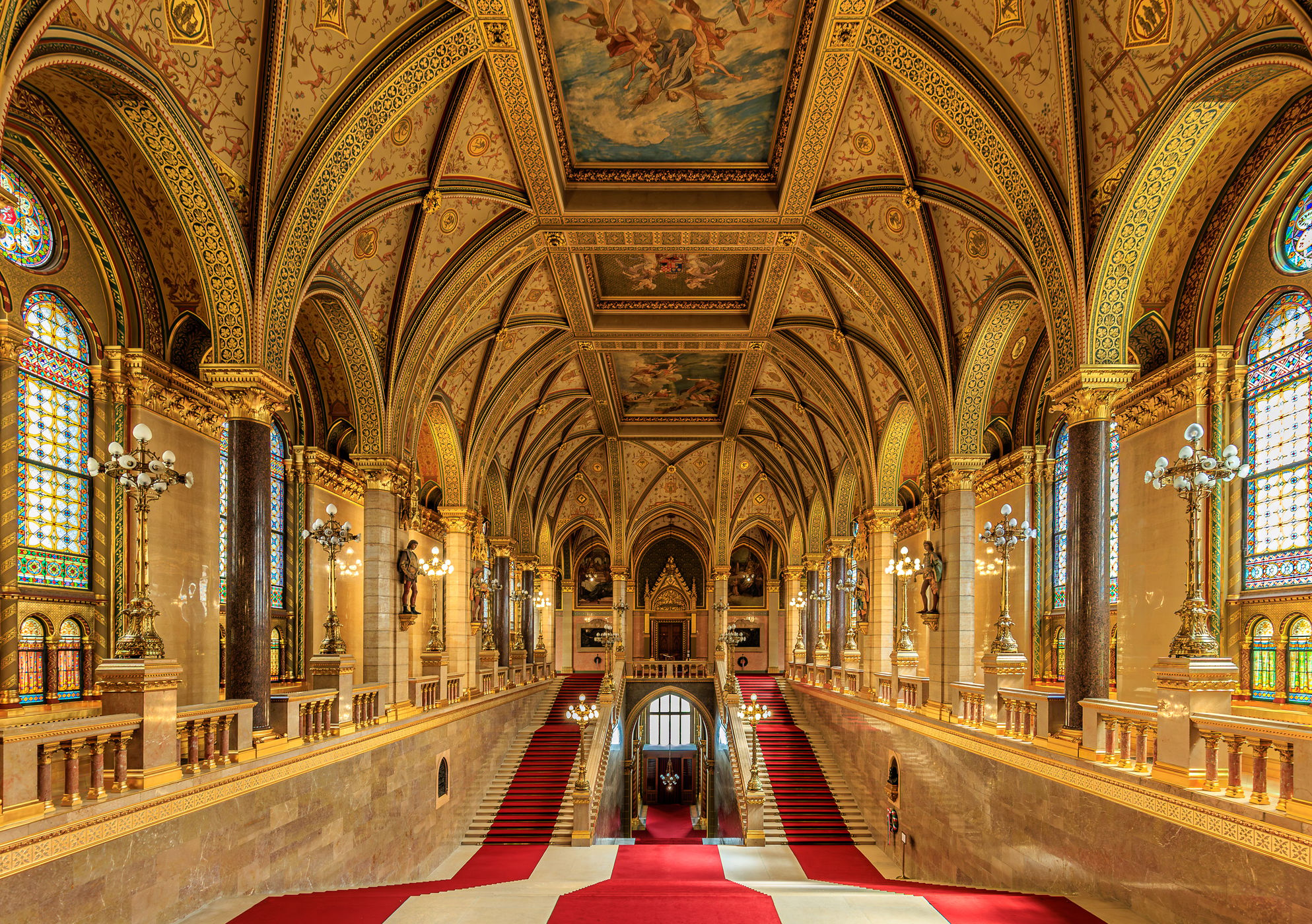 Entrance Hall, Hungarian Parliament, Budapest, Hungary