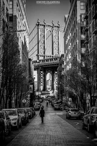 Manhattan Bridge from Washington St., New York City