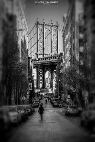 Manhattan Bridge from Washington St., New York City