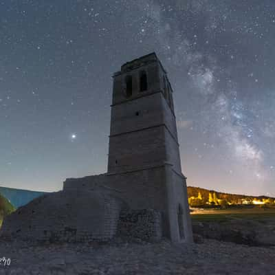 Milky Way over the Iglesia del Mediano, Spain