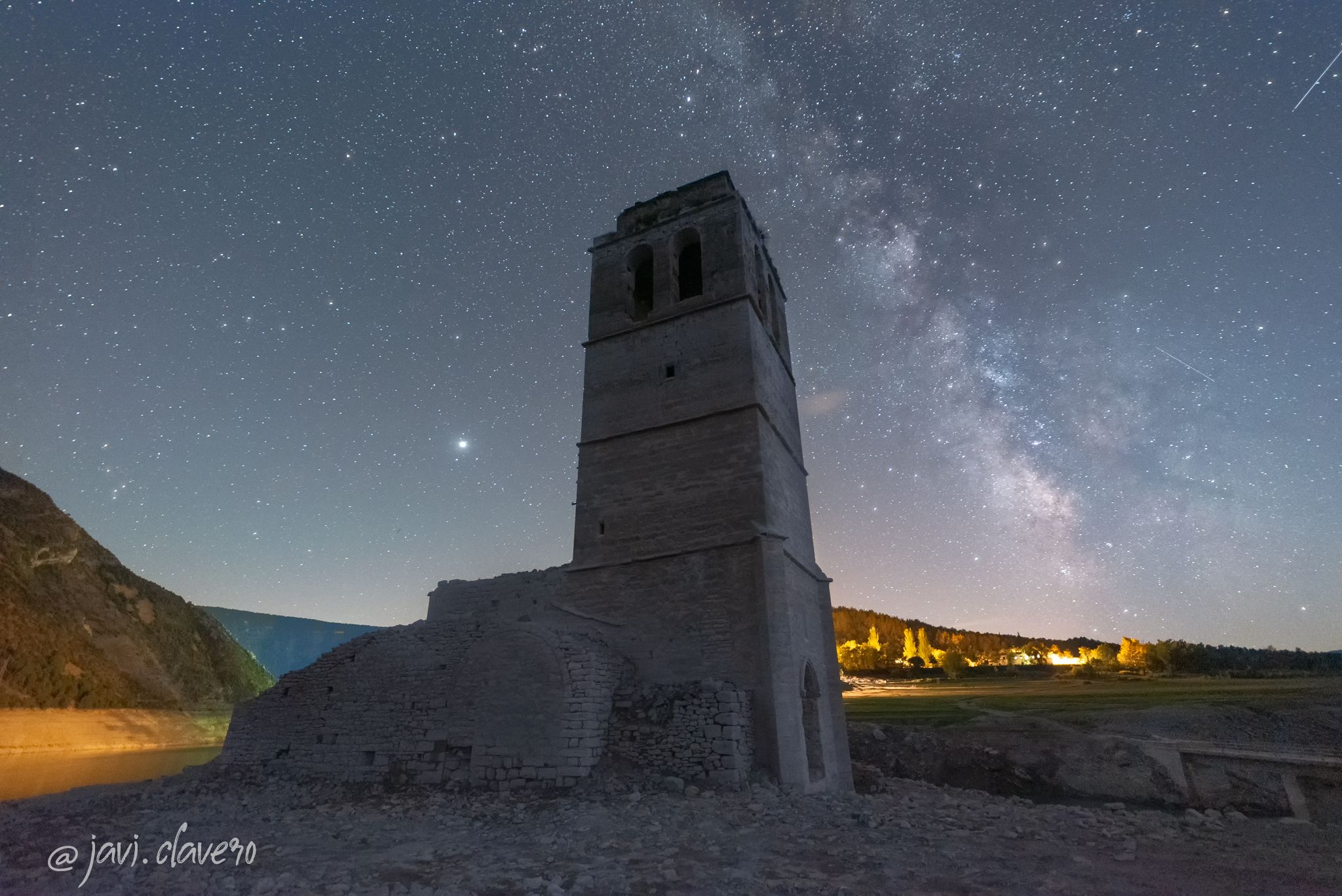 Milky Way over the Iglesia del Mediano, Spain