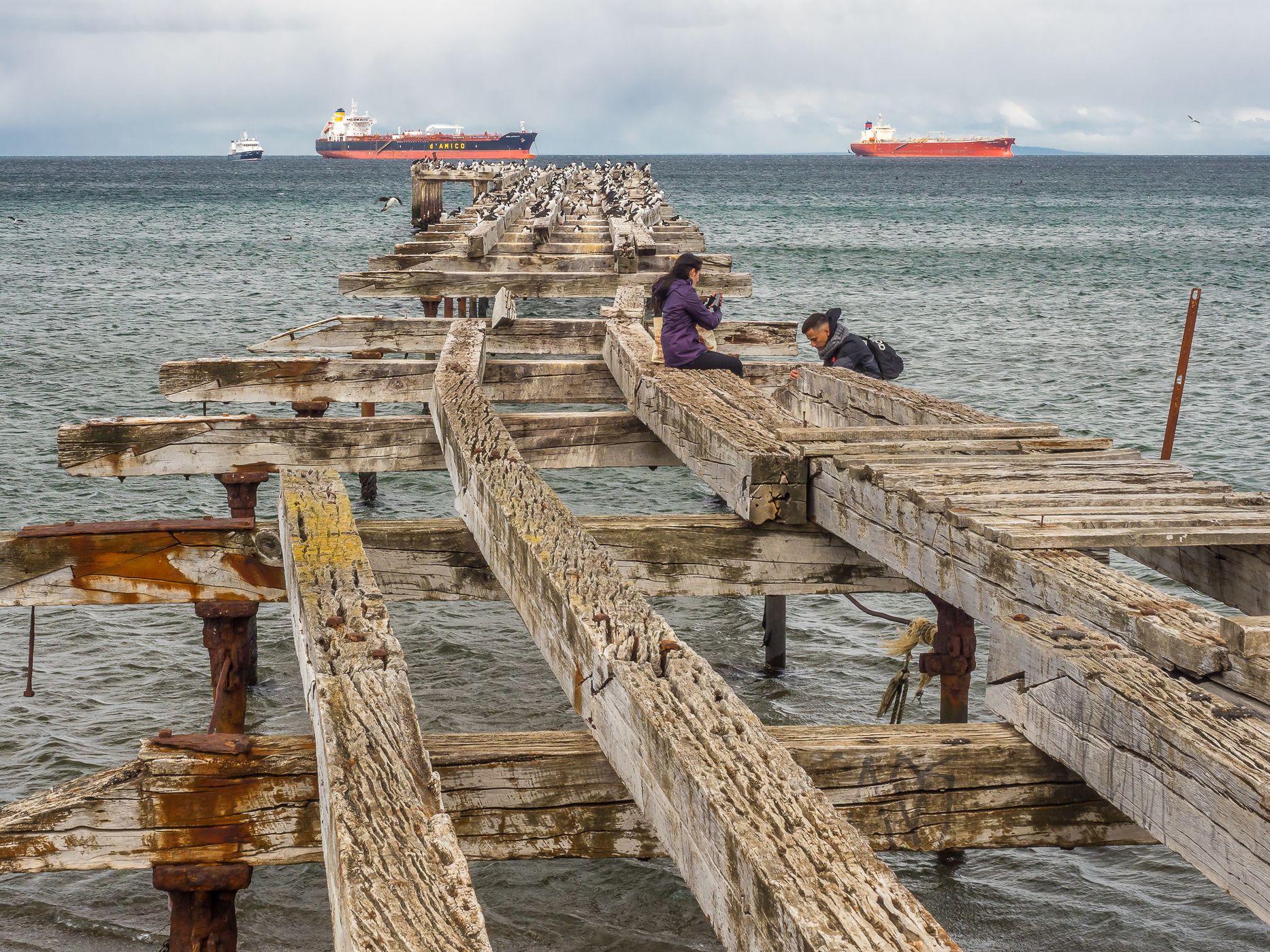 Old pier in Punta Arenas, Chile, Chile