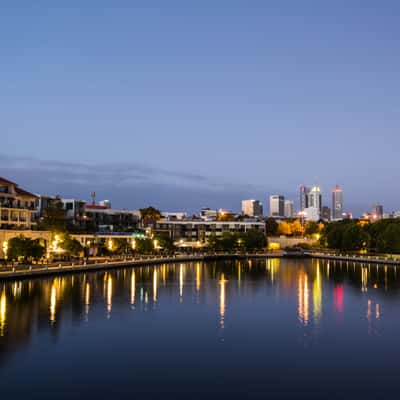 Perth City from Claisebrook Cove, Australia