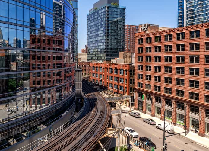 Train from Wells Kinzie Garage, Chicago