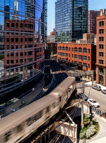 Train from Wells Kinzie Garage, Chicago