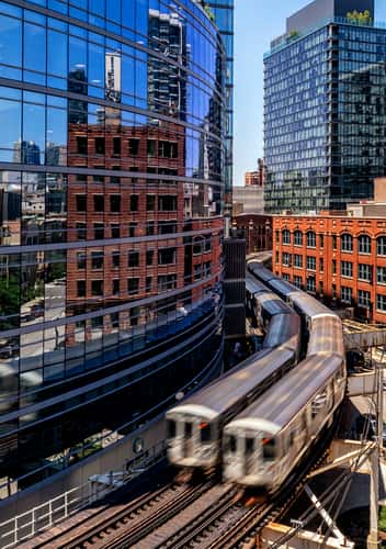 Train from Wells Kinzie Garage, Chicago