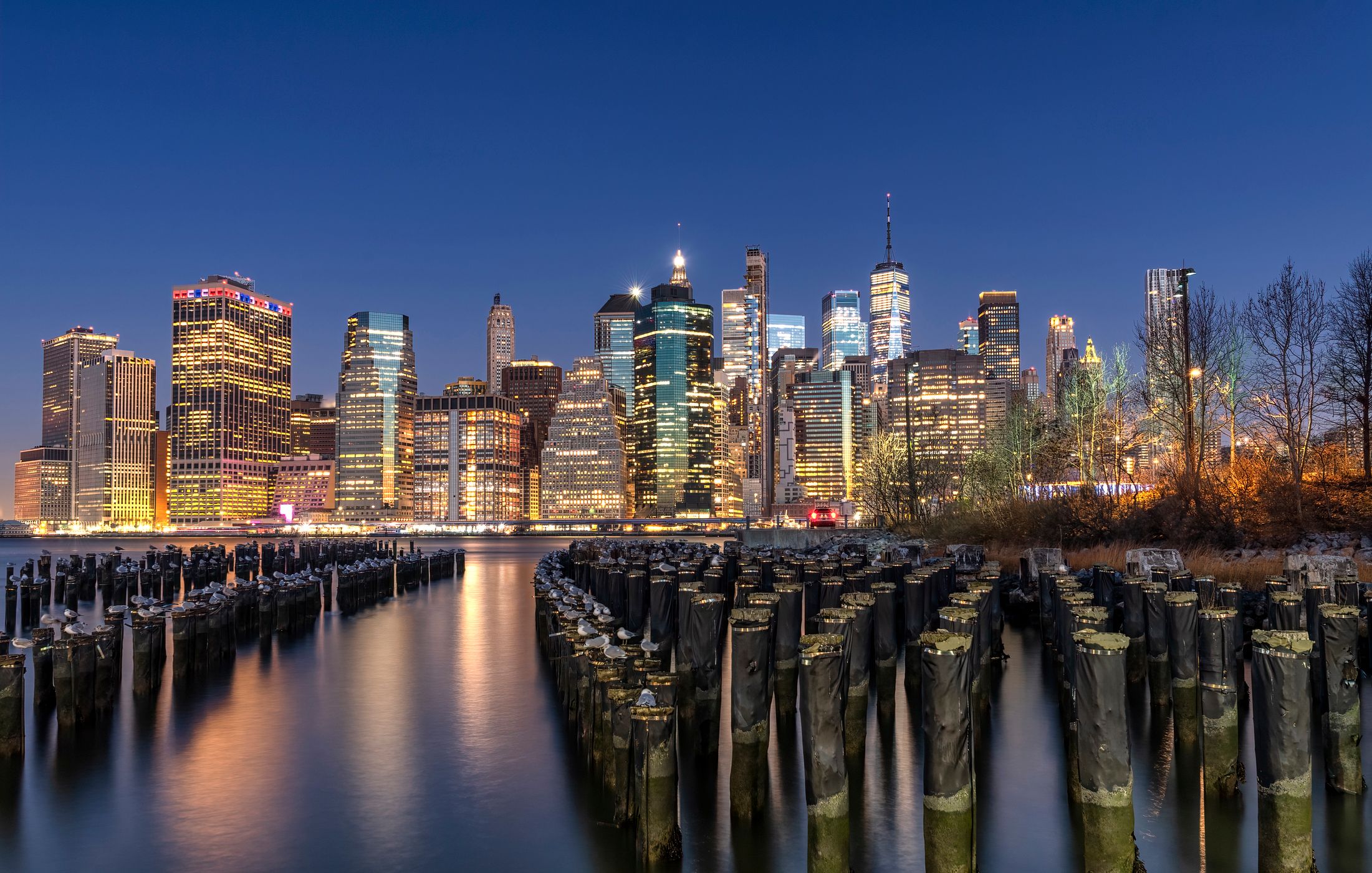 New York City Skyline from Pier 1, Brooklyn, USA