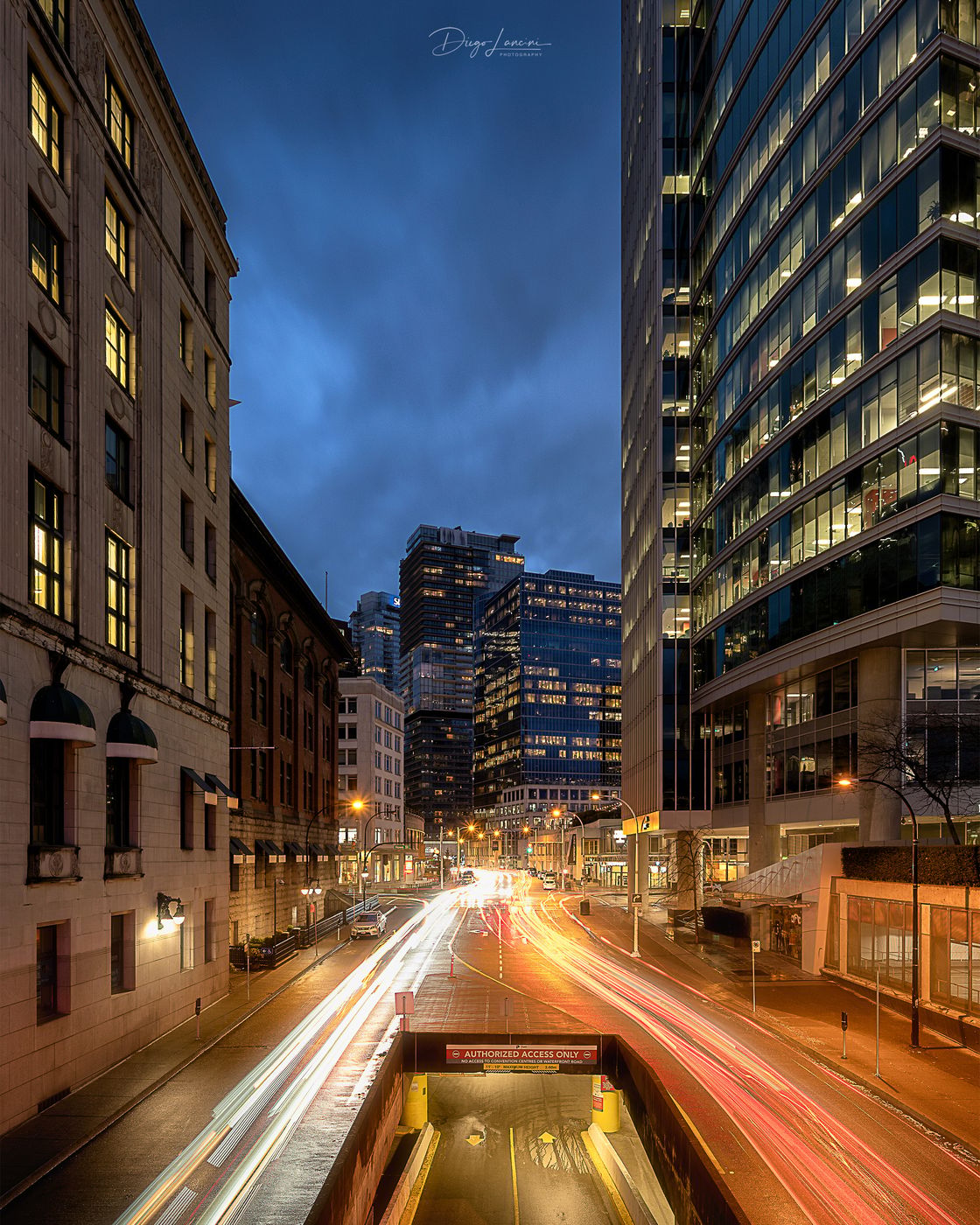 Vancouver downtown view from Granville square bridge, Canada