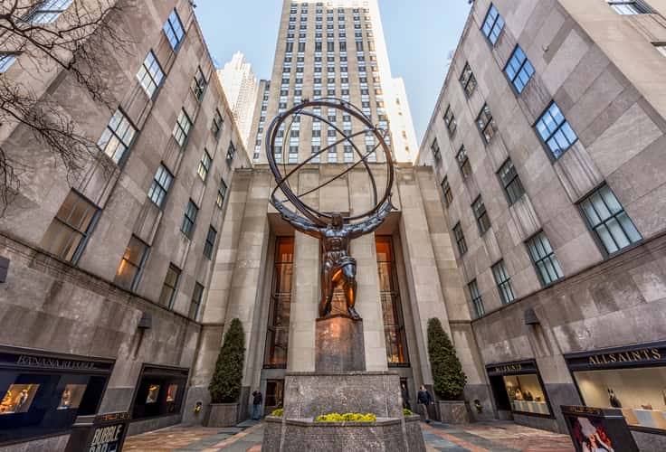 Atlas statue at the Rockefeller Center
