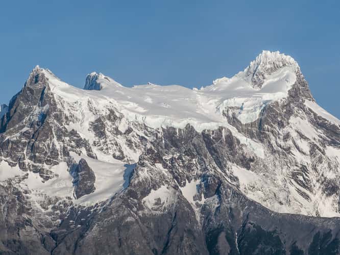 View from Lake Pehué to Cerro Paine Grande