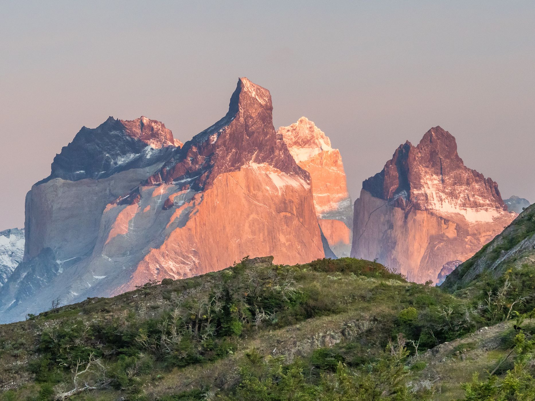 View to Tres Cuernos from NP Administration, Chile