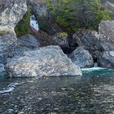 Waterfall near Puente Ventisquero, Chile