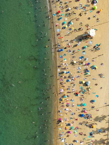 Barceloneta Beach, Barcelona [Drone]