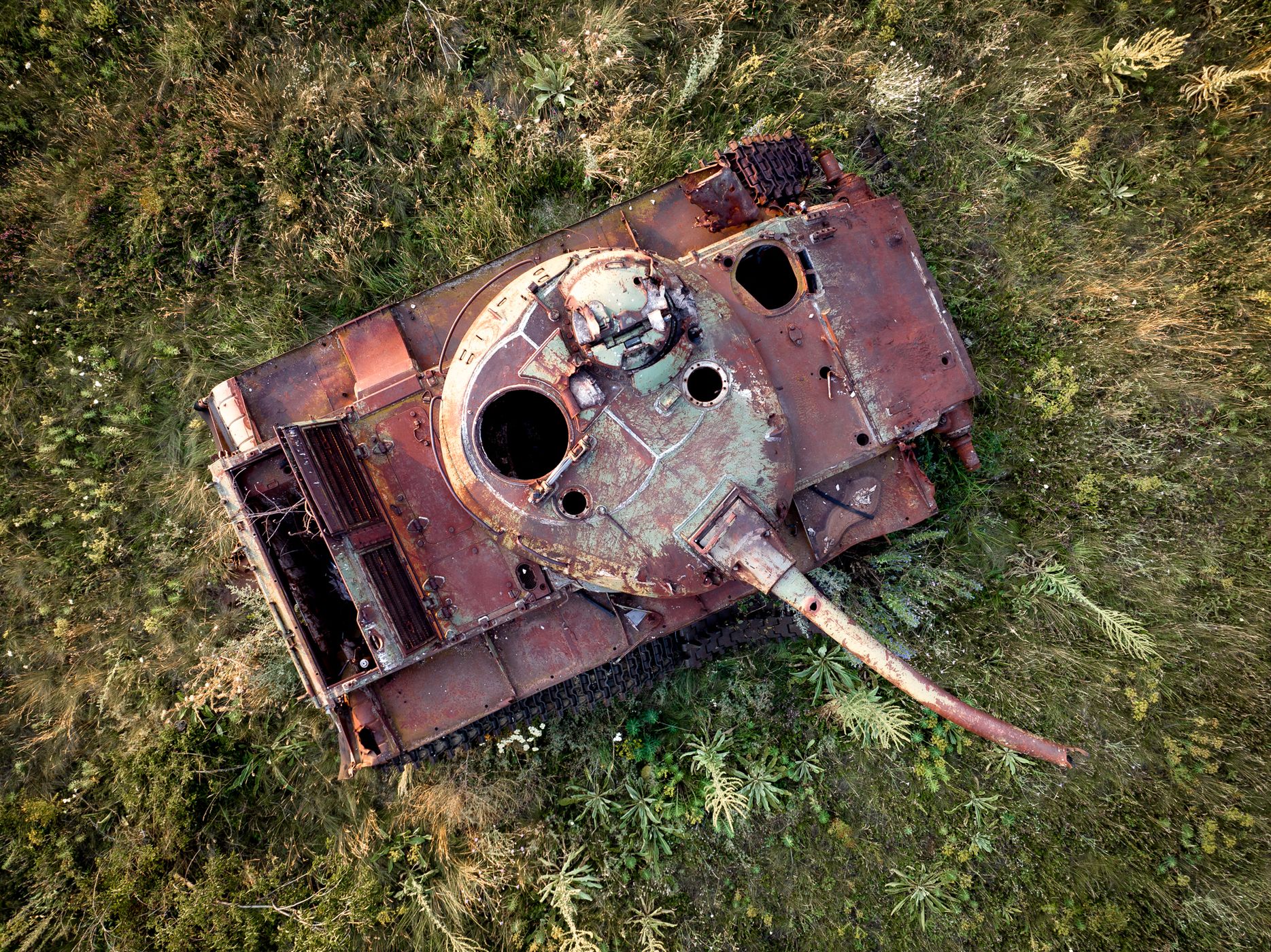 Battle tank in a military area., Hungary