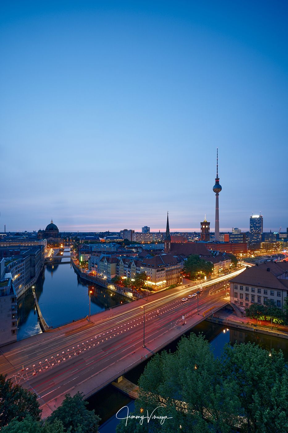 Berlin Skyline from Fischerinsel Skyscraper, Germany