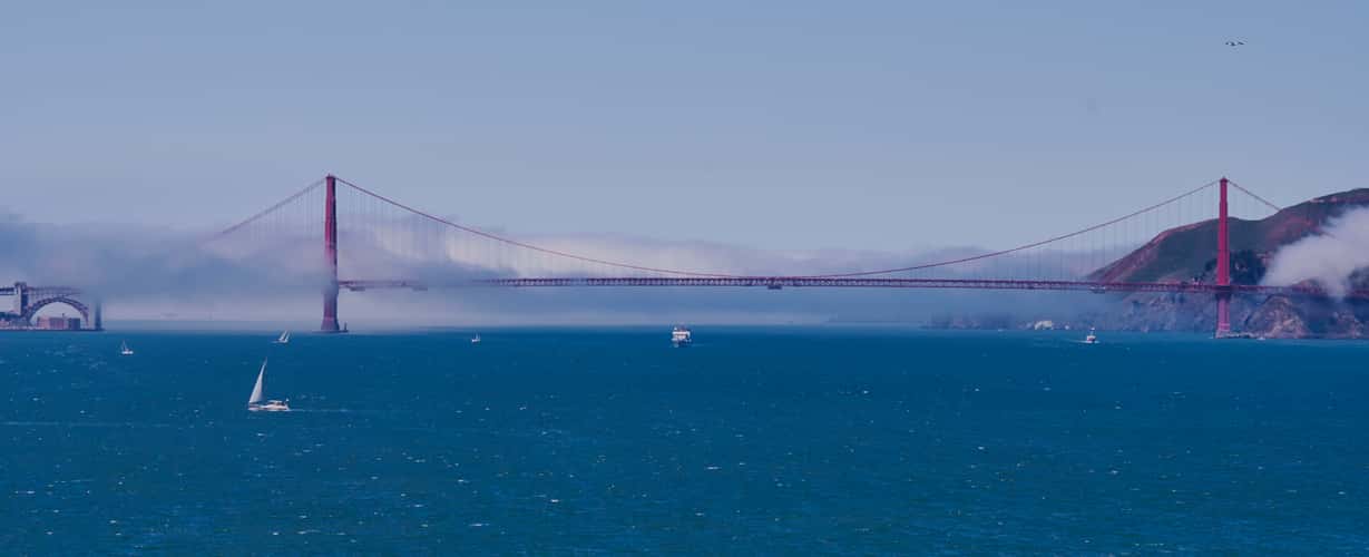 Golden Gate bridge from a boat