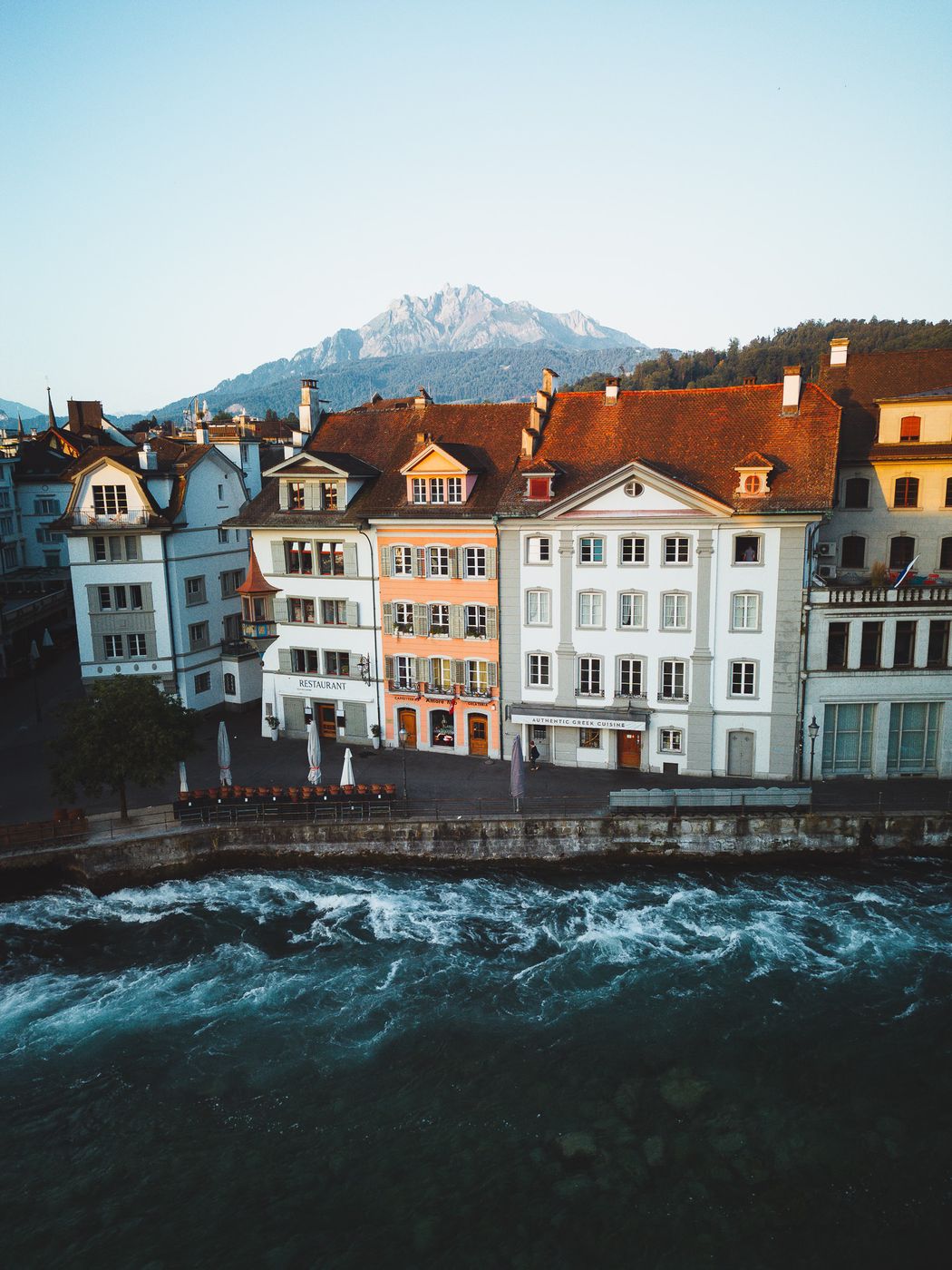 Historic houses in Lucerne, Switzerland