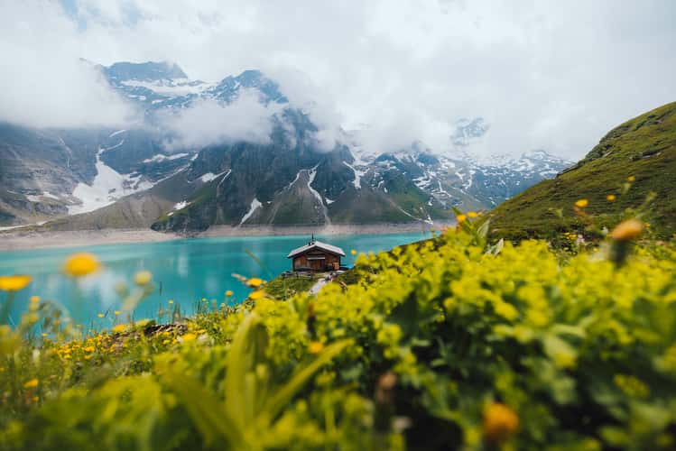 Hut at Mooserboden Stausee