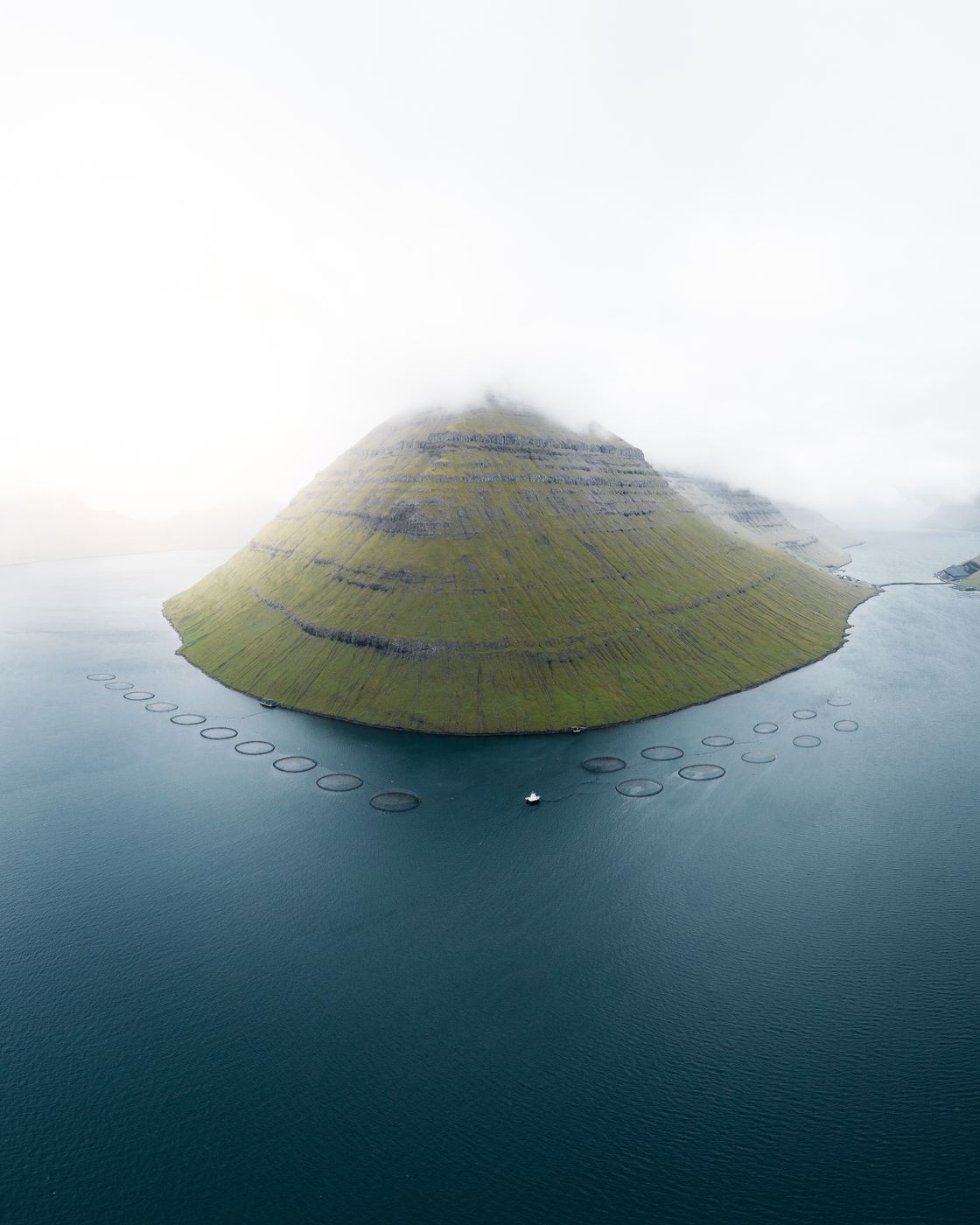 Kunoy from the air, Faroe islands, Faroe Islands