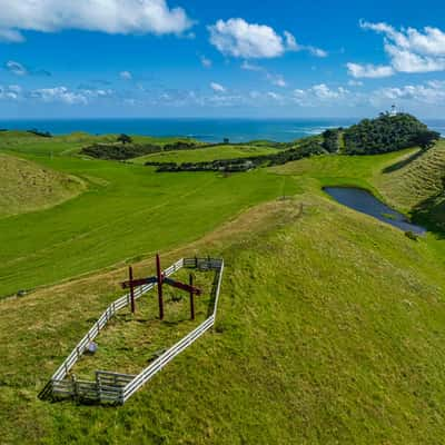 Maori Carvings, Manukau Heads, North Island, New Zealand