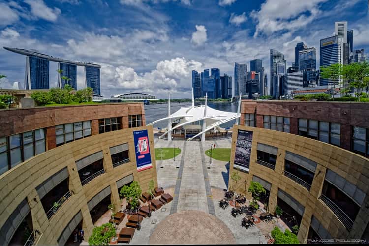 Marina Bay sand view from theater platform