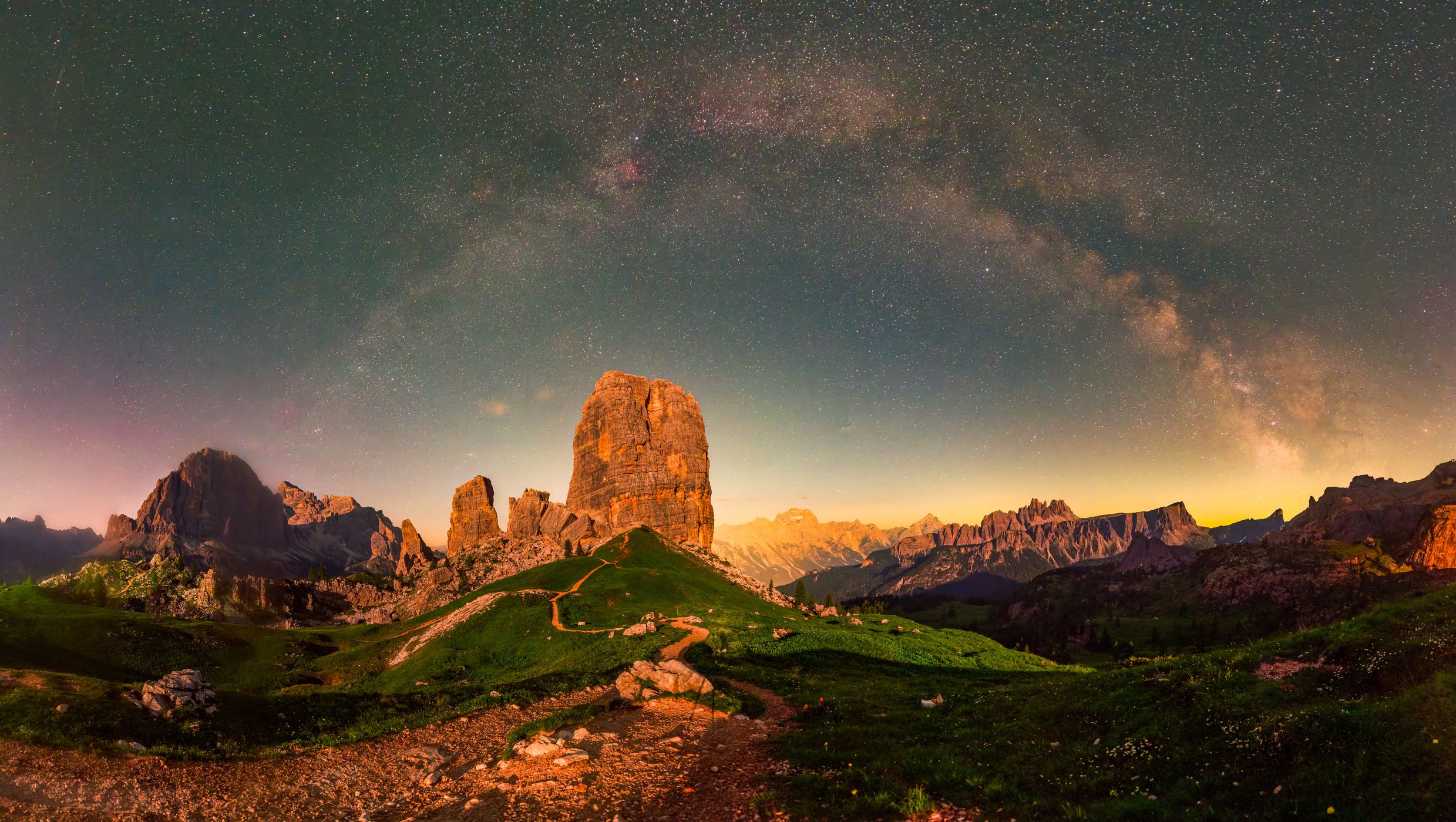 Milky Way over the Cinque Torri, Italy