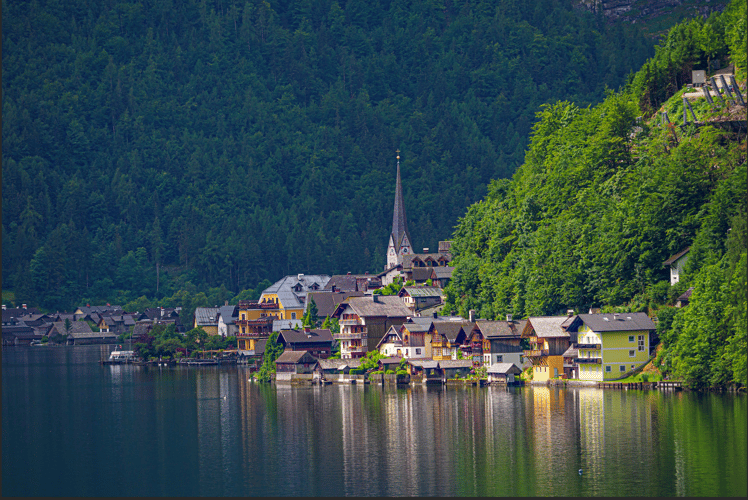 Distant view of Hallstatt