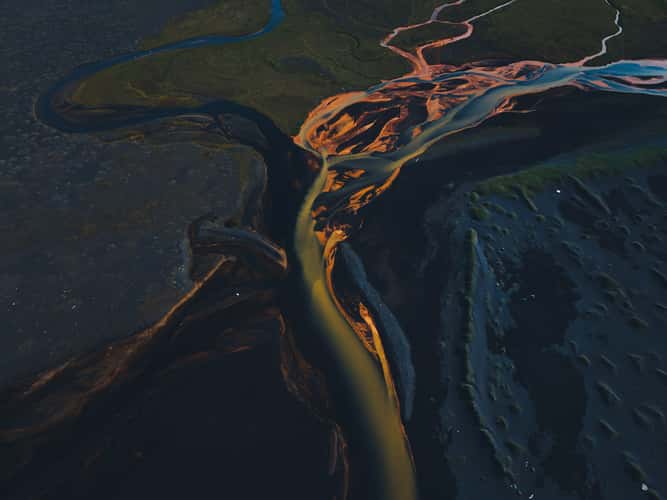 Orange river in the South of Iceland [drone]