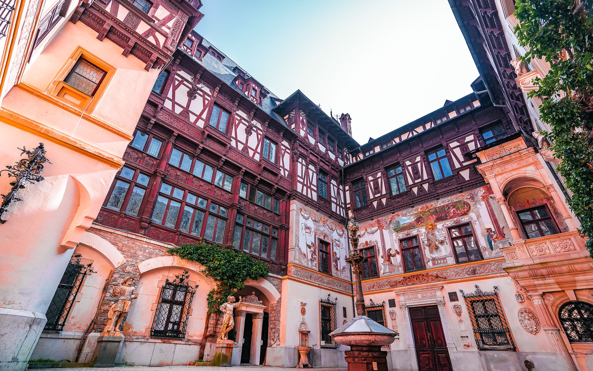 Courtyard of Peles Castle, Sinaia, Romania