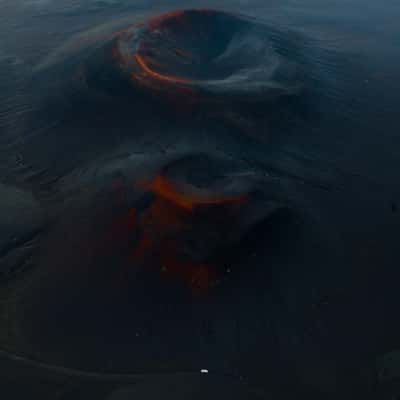 Red and black craters, Iceland