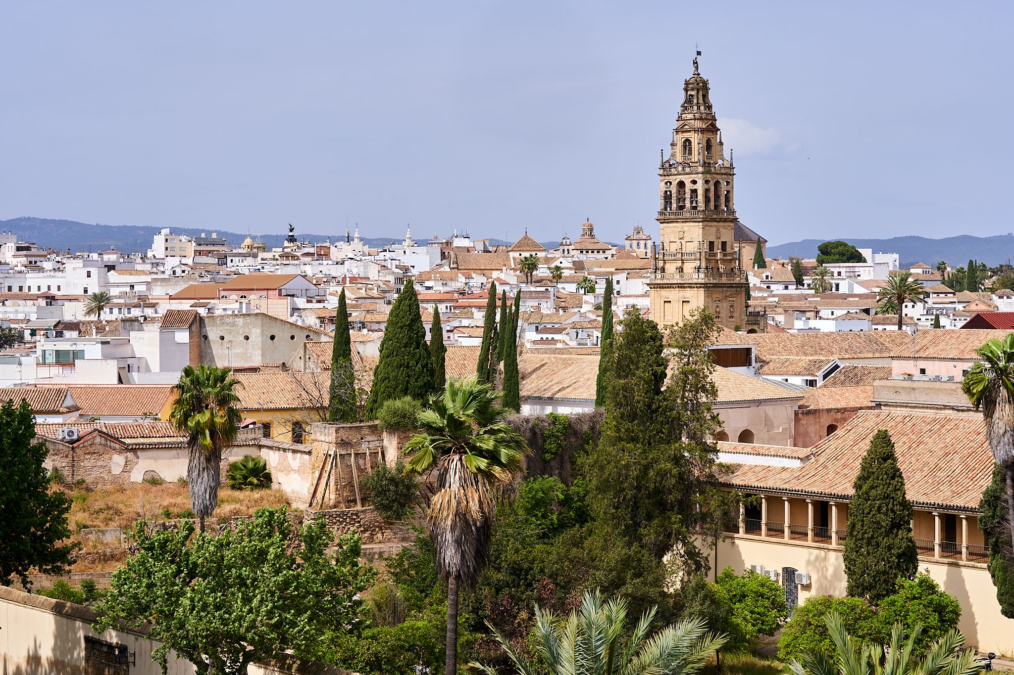 The Cathedral of Cordoba from the Alcazar de los Reyes, Spain