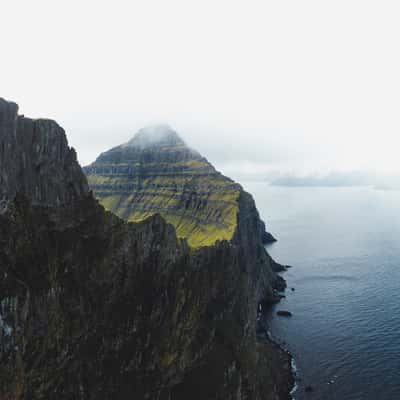 The cliff of Kalsoy, Faroe Island, Faroe Islands