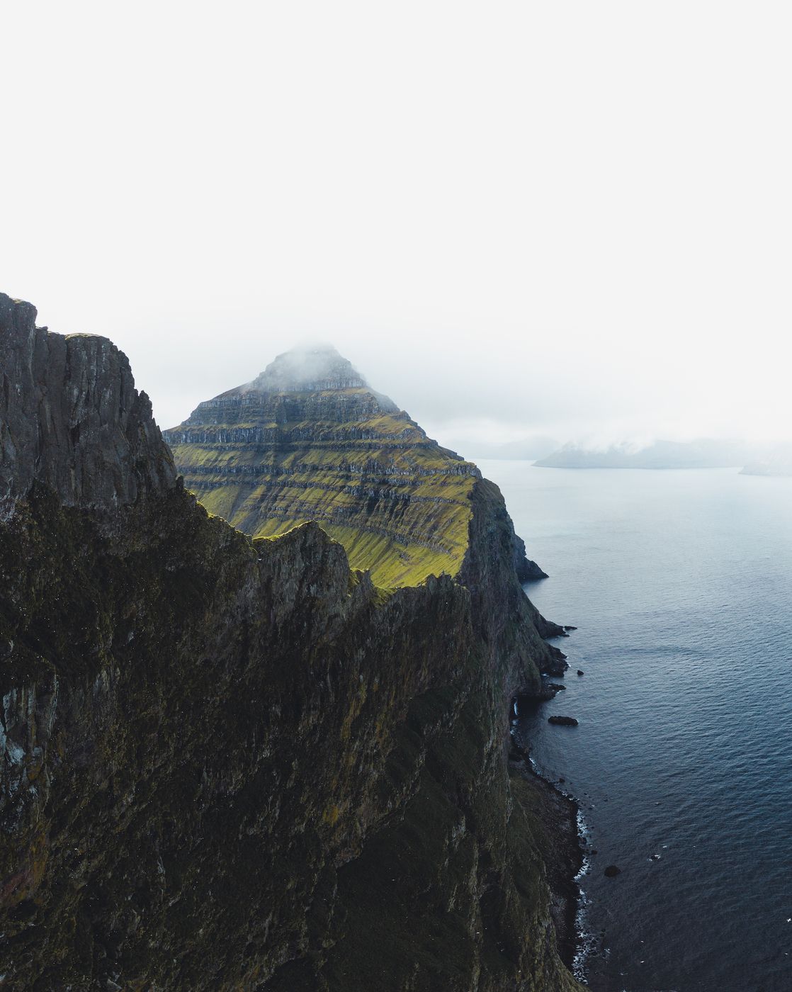The cliff of Kalsoy, Faroe Island, Faroe Islands
