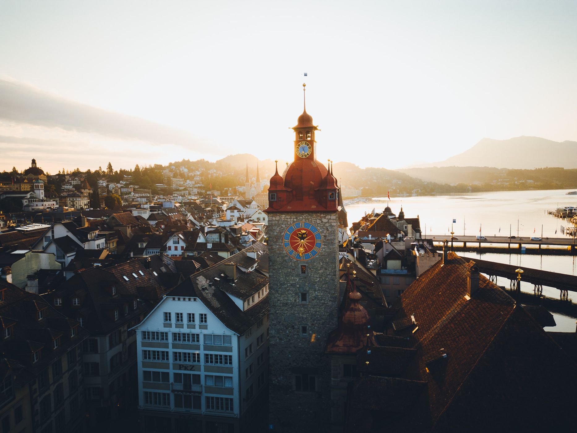 Town Hall clock tower, Lucerne, Switzerland