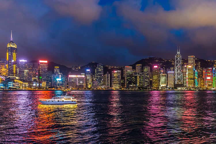 View to Hong Kong Island, Victoria Harbour