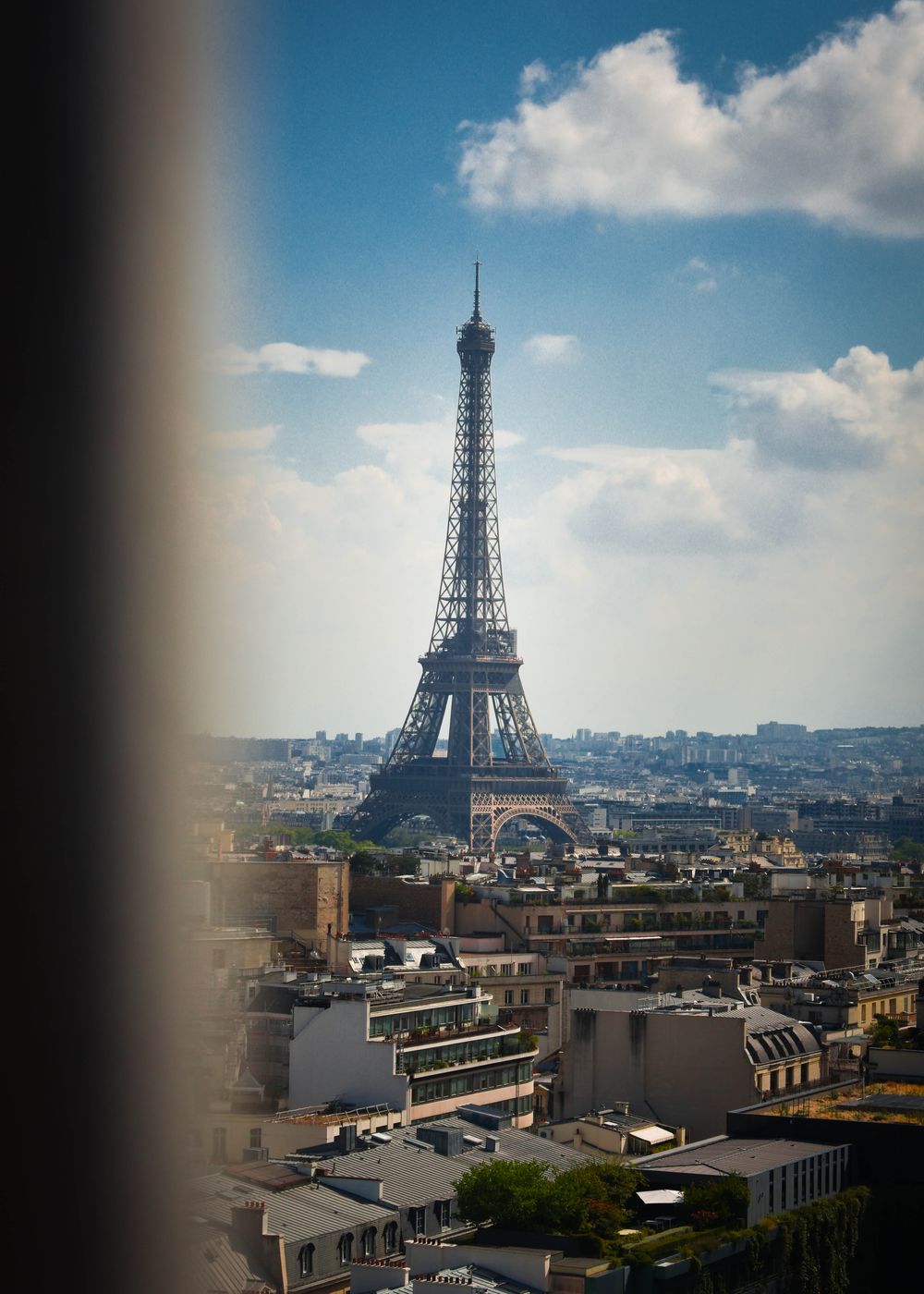 Eiffel Tower from the top of Arc de Triomphe, Paris, France