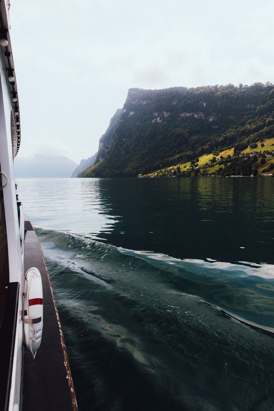 View off a boat on Vierwaldstättersee, Switzerland